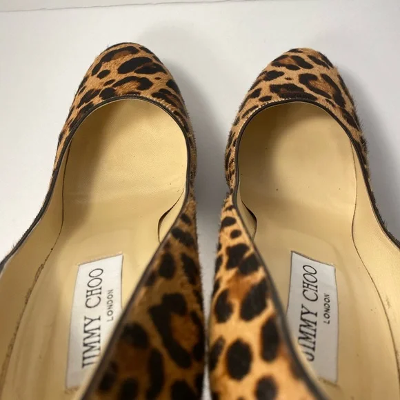 Jimmy choo pony hair leopard pumps heels 39.5